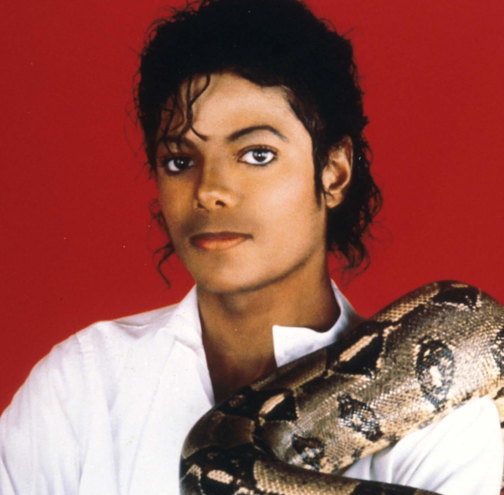 Michael Jackson with a snake