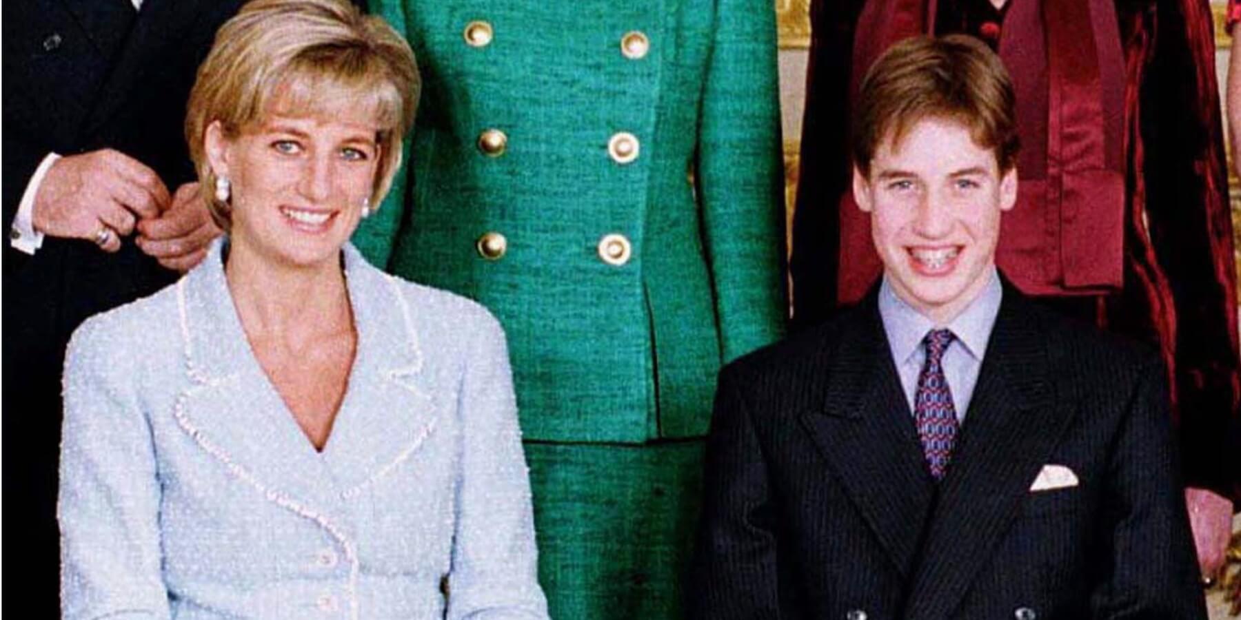 Princess Diana and Prince William at his confirmation
