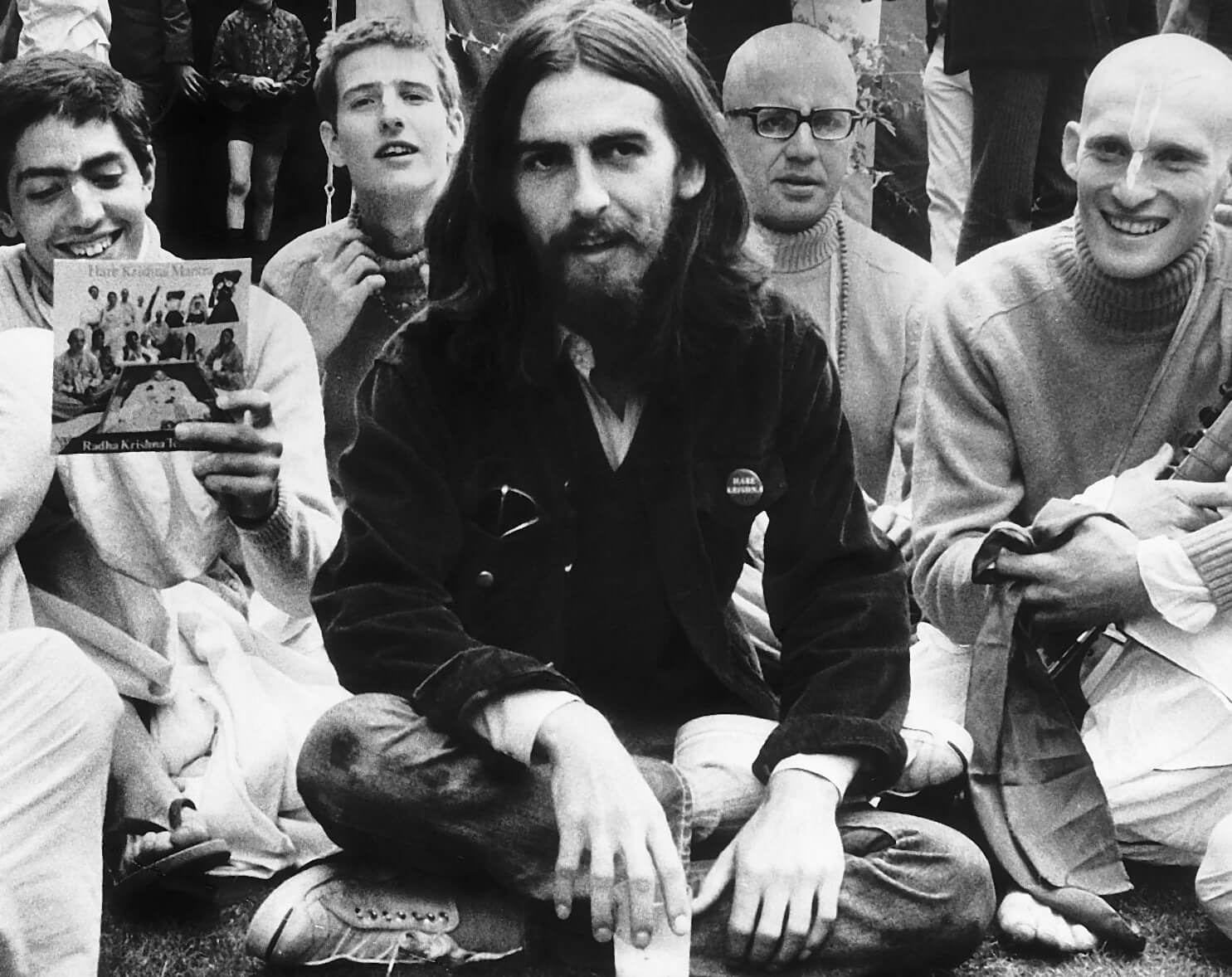 The Beatles' George Harrison with Hare Krishnas
