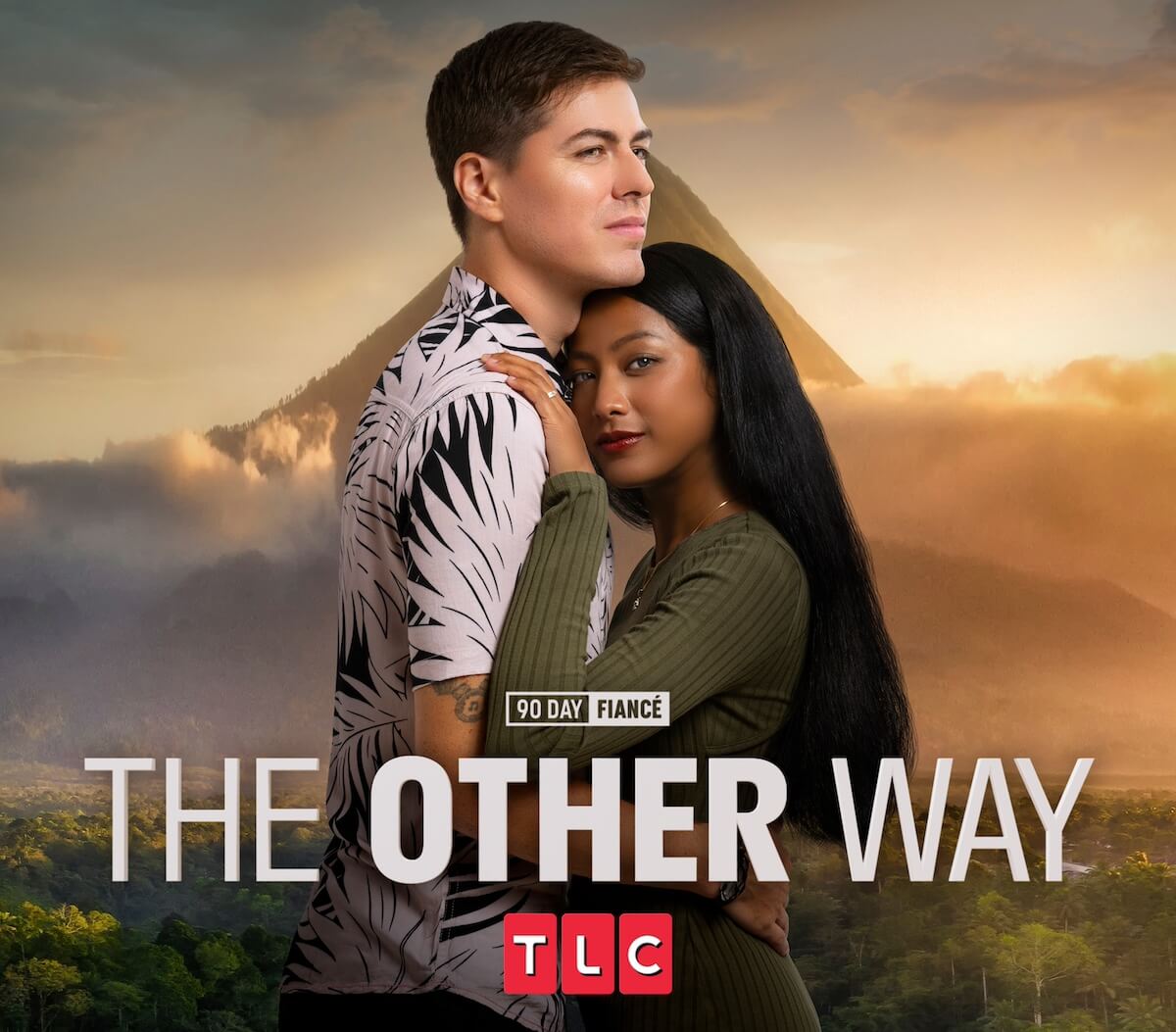 90 Day Fiancé - The Other Way Key ArtSeason 6 key art featuring a couple embracing