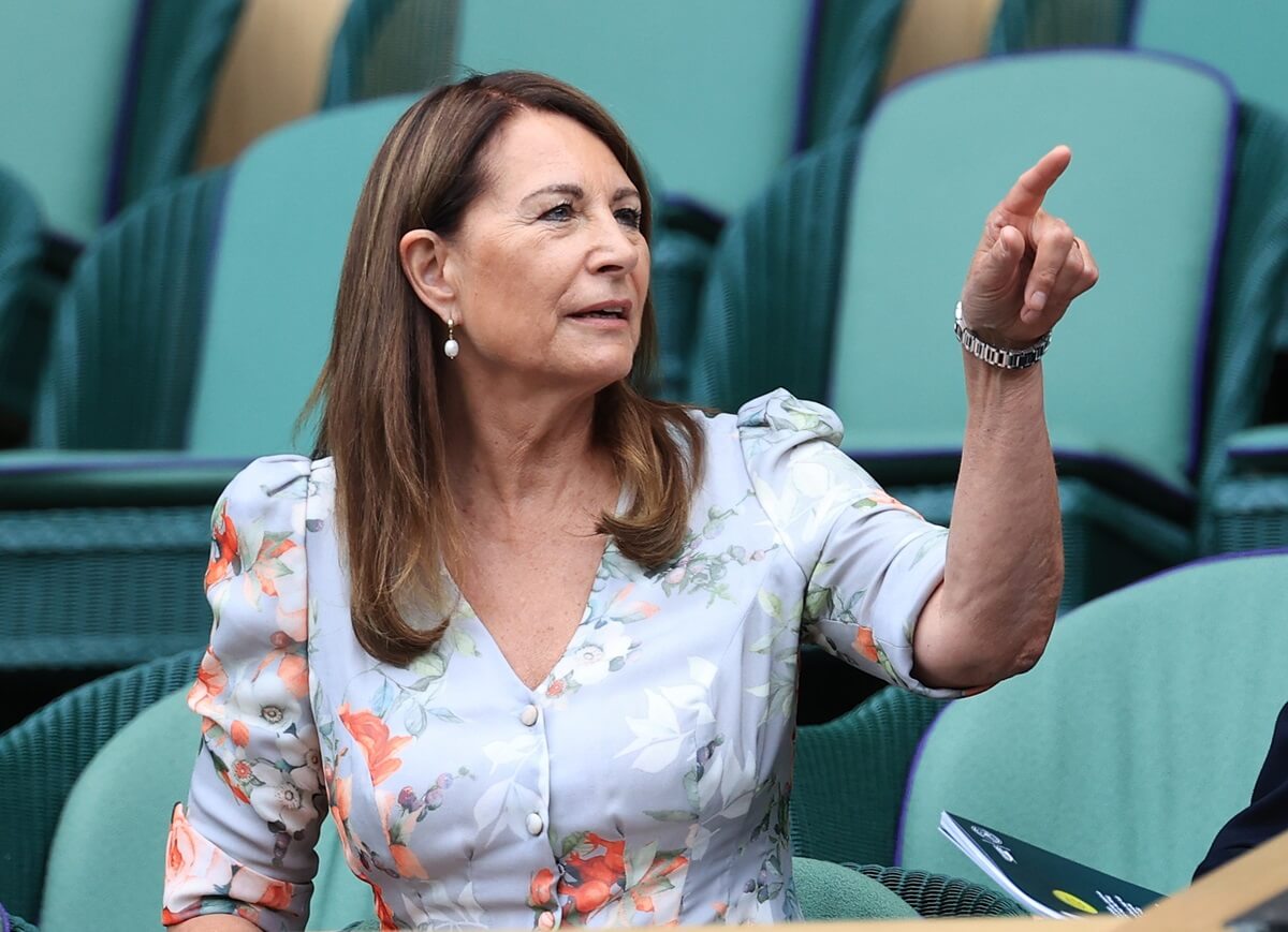 Carole Middleton looks on from the Royal Box on Centre Court during day nine of The Championships Wimbledon 2022