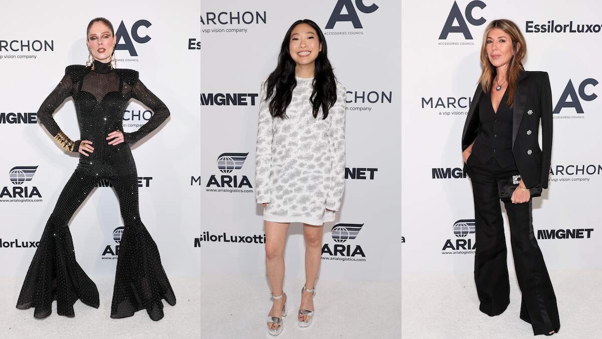 Side by side photos of Coco Rocha, Awkwafina, and Nina Garcia walking the red carpet at the 2024 Ace Awards