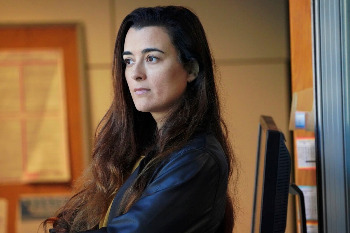Cote de Pablo posing in an episode of 'NCIS' as her character Ziva David.