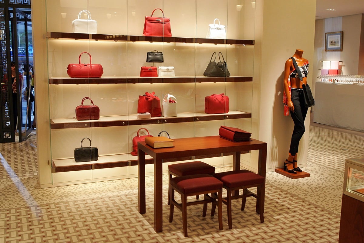 An interior view at the opening of the Hermes store on Wall street on June 21, 2007 in New York City