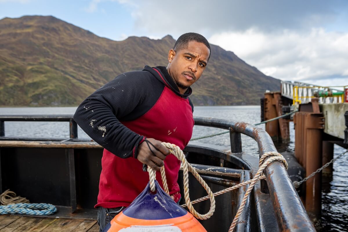 Jacob Hutchins on the deck of a boat in 'Deadliest Catch' Season 20