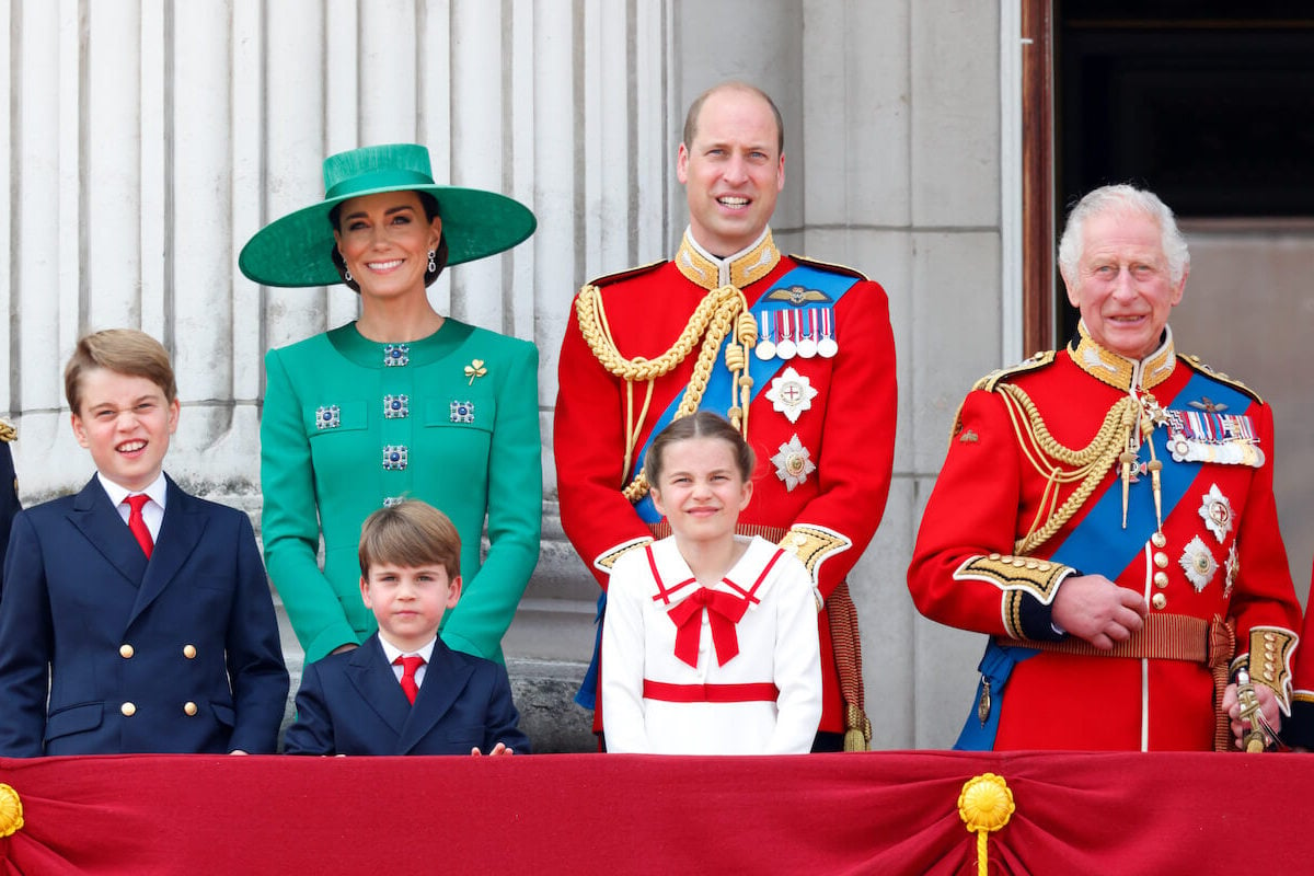 King Charles, who compensates for not seeing Prince Archie and Princess Lilibet by 'showering love' on his other grandchildren, with Prince George, Prince Louis, Kate Middleton, Prince William, and Princess Charlotte