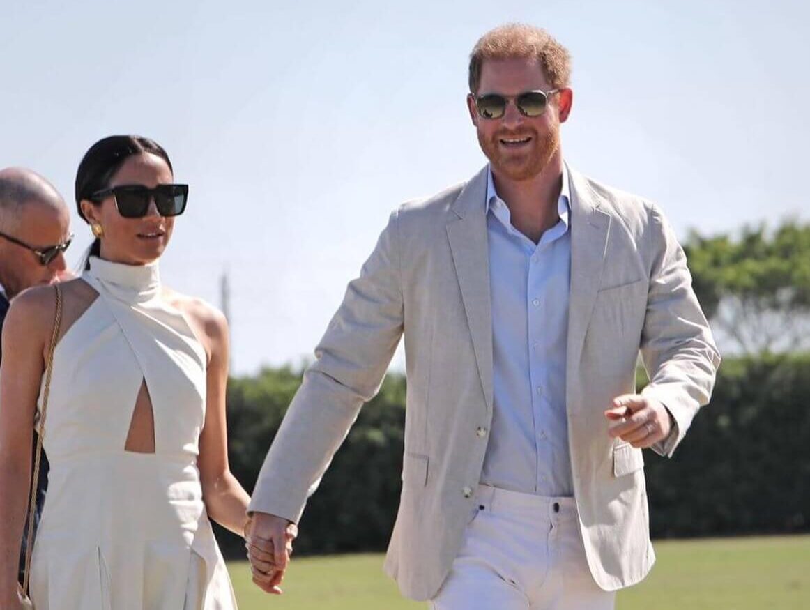Meghan Markle and Prince Harry arrive at the Royal Salute Polo Challenge in Wellington, Florida