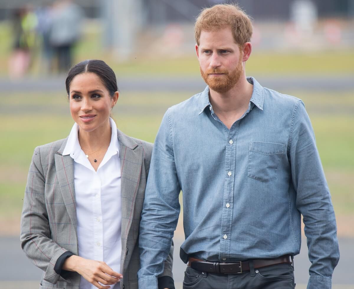 Meghan Markle and Prince Harry attend a ceremony at Dubbo Airport in Australia