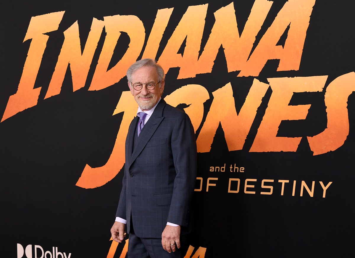 Steven Spielberg posing at the premiere of 'Indiana Jones and The Dial of Destiny'.