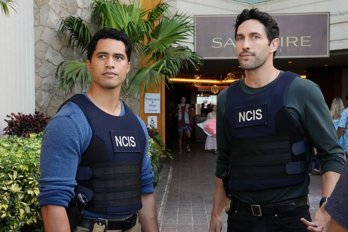 Kai and Jesse, both wearing NCIS bulletproof vests, in 'NCIS: Hawai'i'