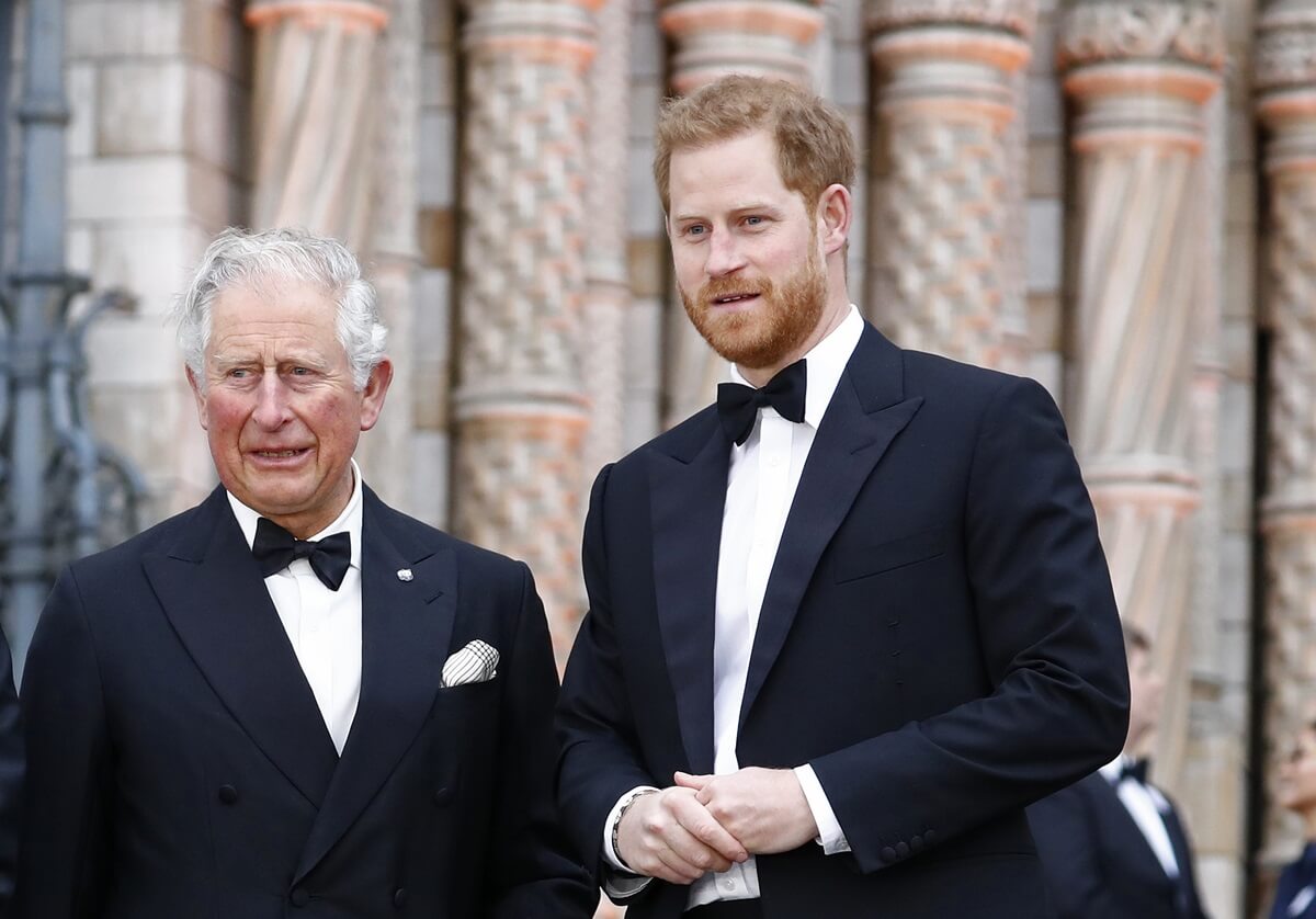 Now-King Charles III and Prince Harry attend the "Our Planet" global premiere