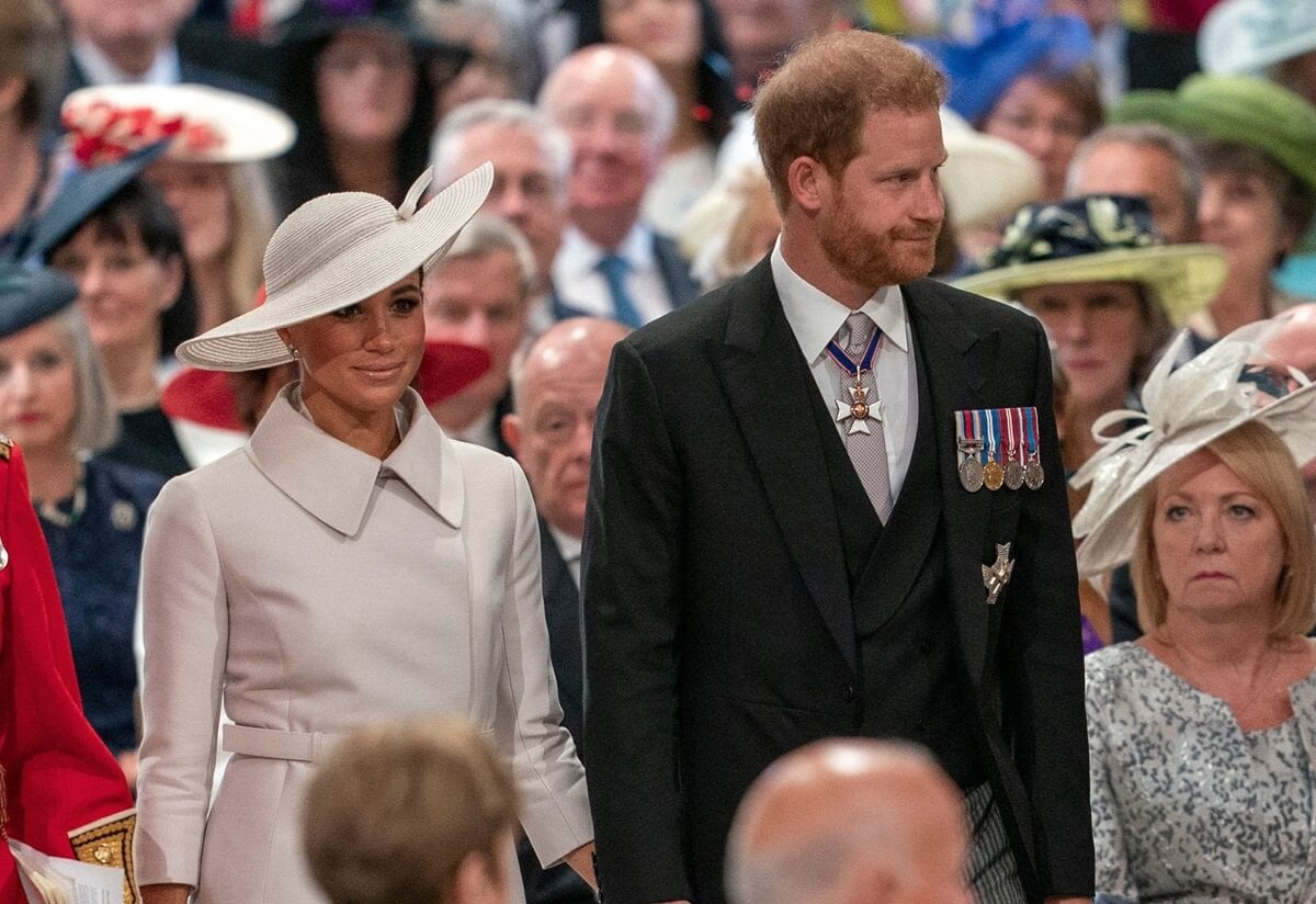 Prince Harry and Meghan Markle attend the National Service of Thanksgiving for Queen Elizabeth's II reign at Saint Paul's Cathedral