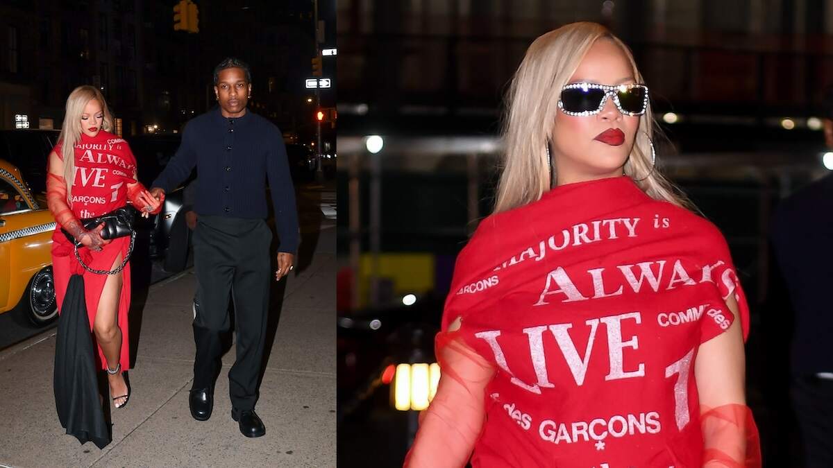 Singer Rihanna and A$AP Rocky exit their taxi before a date night in Tribeca