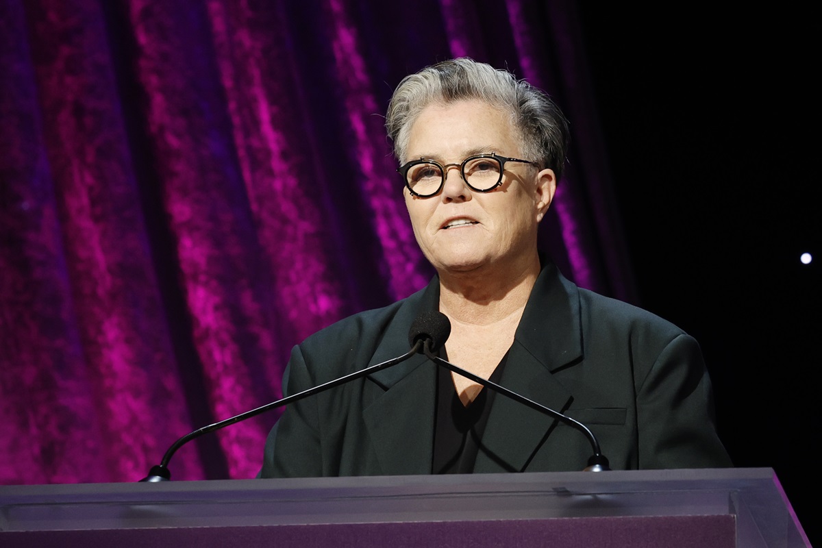 Rosie O'Donnell speaks onstage during Friendly House 33rd Annual Awards Luncheon at The Beverly Hilton on October 28, 2023