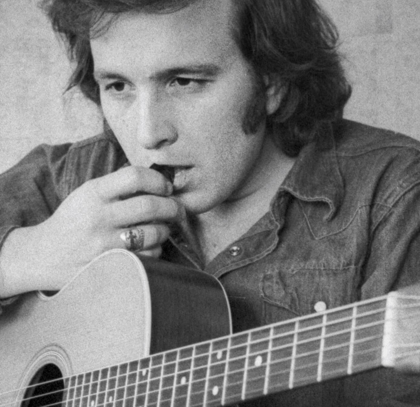 "American Pie" singer Don McLean in black-and-white