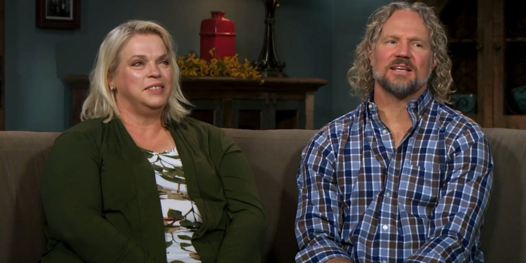 Janelle Brown and Kody Brown in a confessional for the TLC series 'Sister Wives'
