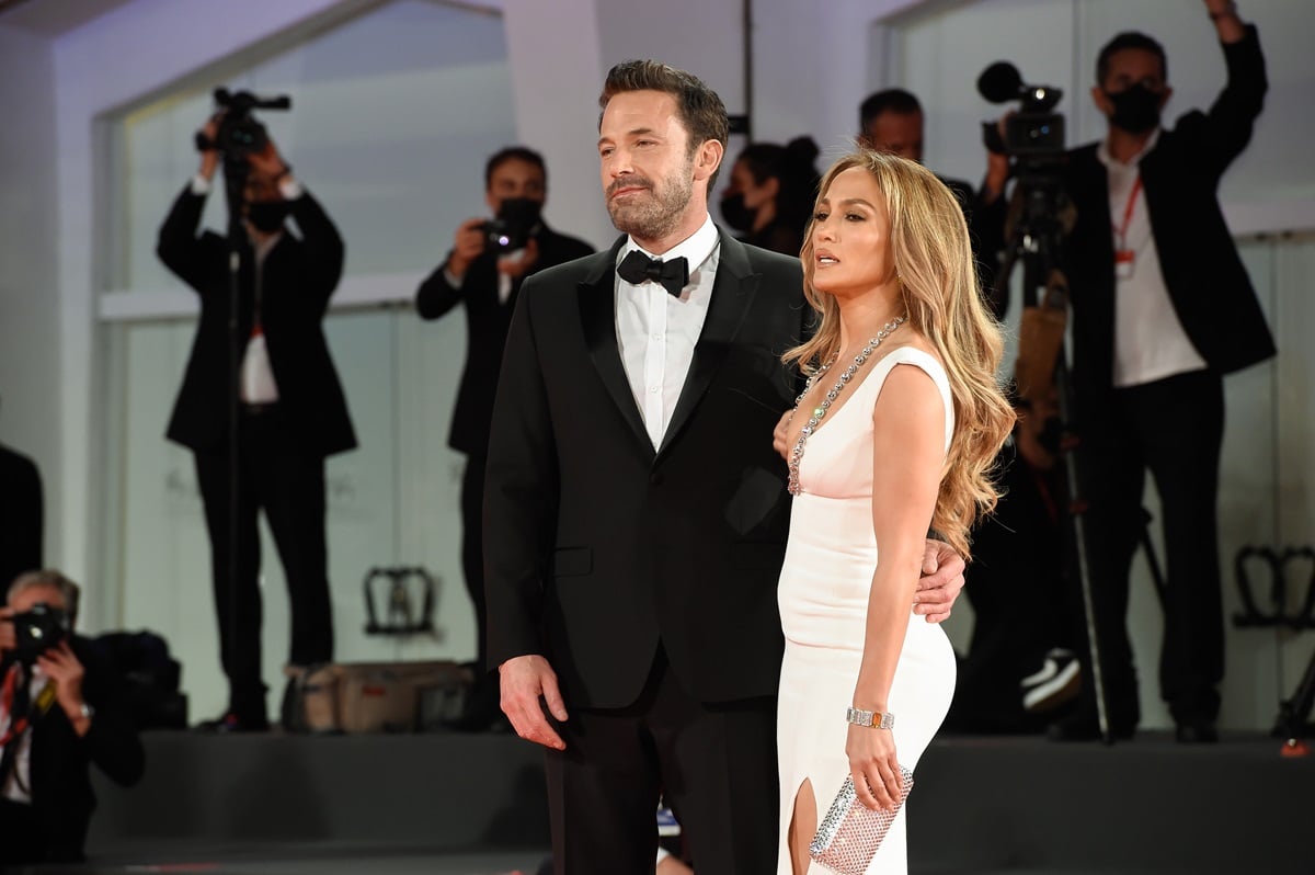 Ben Affleck posing alongside Jennifer Lopez at the 78 Venice International Film Festival 2021.