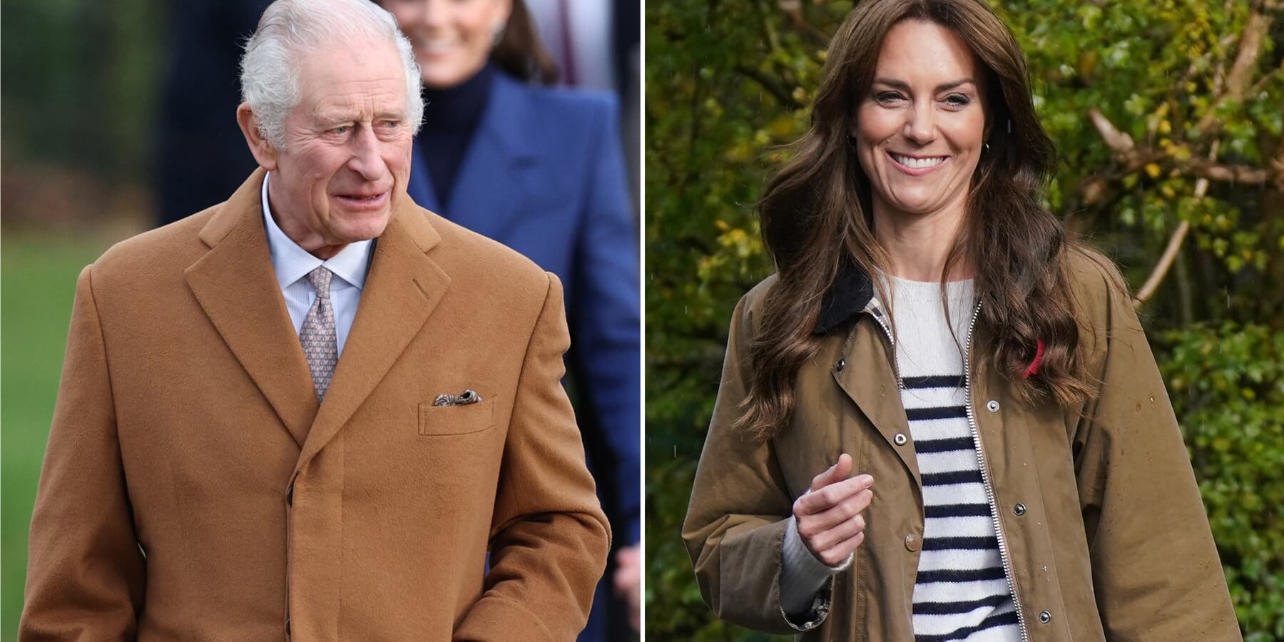 King Charles and Kate Middleton in a photo montage