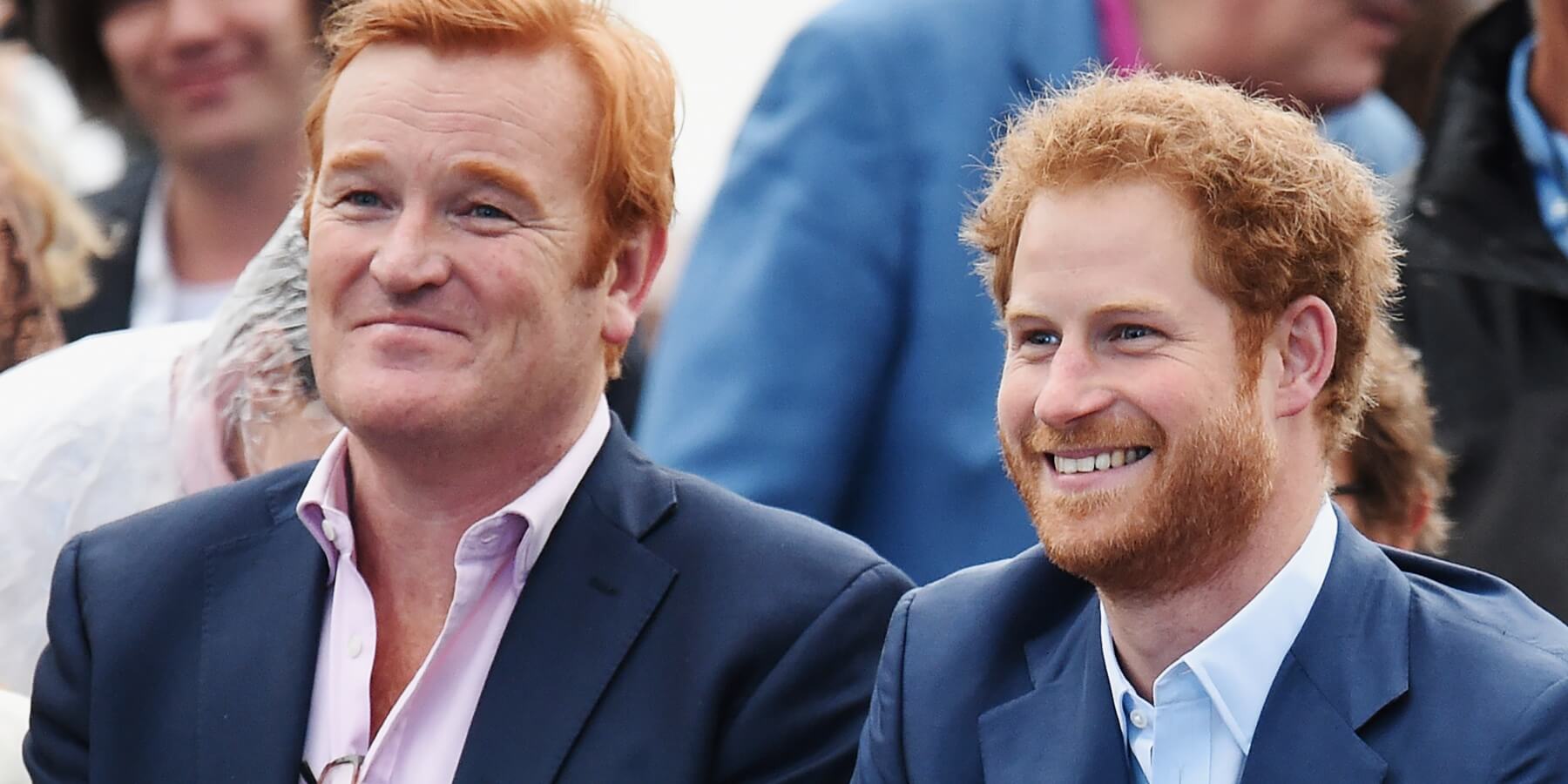 Mark Dyer and Prince Harry photographed at the Sentebale Concert at Kensington Palace in central London on June 28, 2016