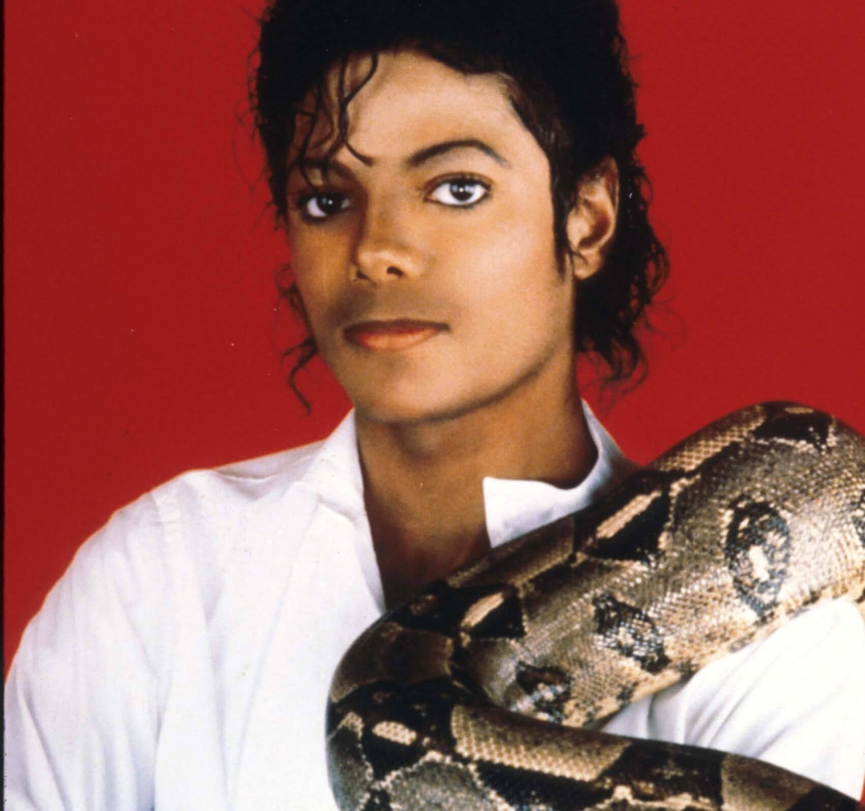 Michael Jackson with a snake