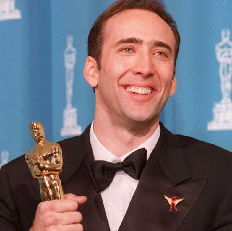 Nicolas Cage with an Academy Award