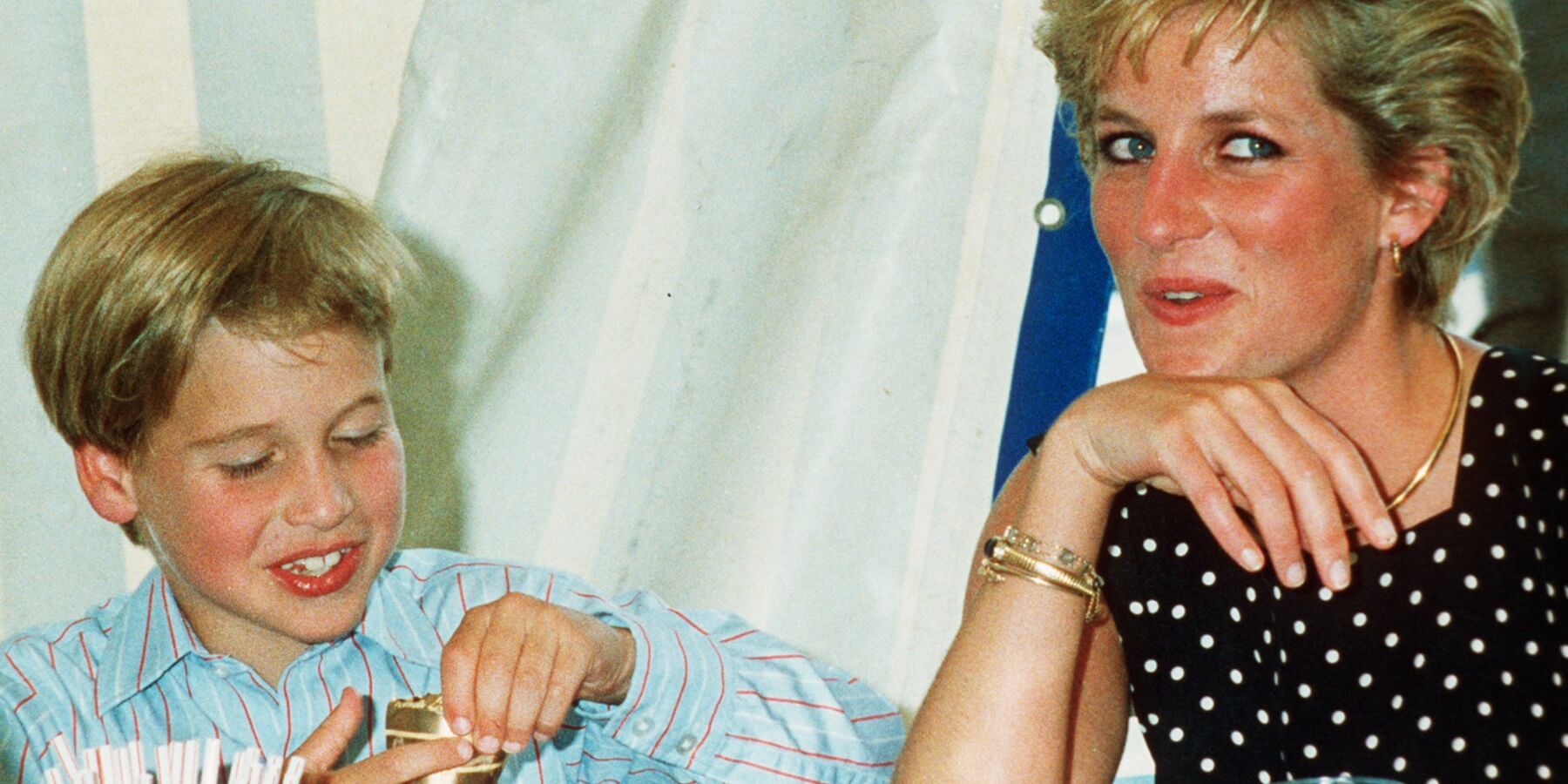 Prince William and his mother, Princess Diana at Windsor Great Park on June 01, 1991.