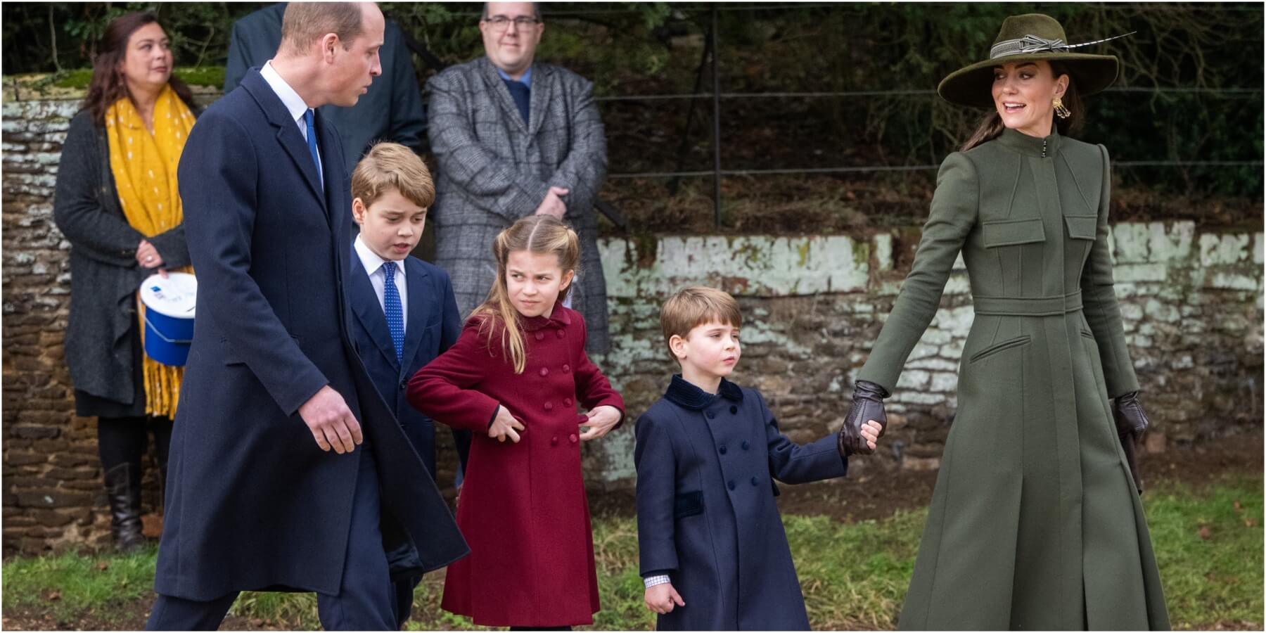 Prince William, Prince George, Princess Charlotte, Prince Louis and Kate Middleton photographed in 2023.