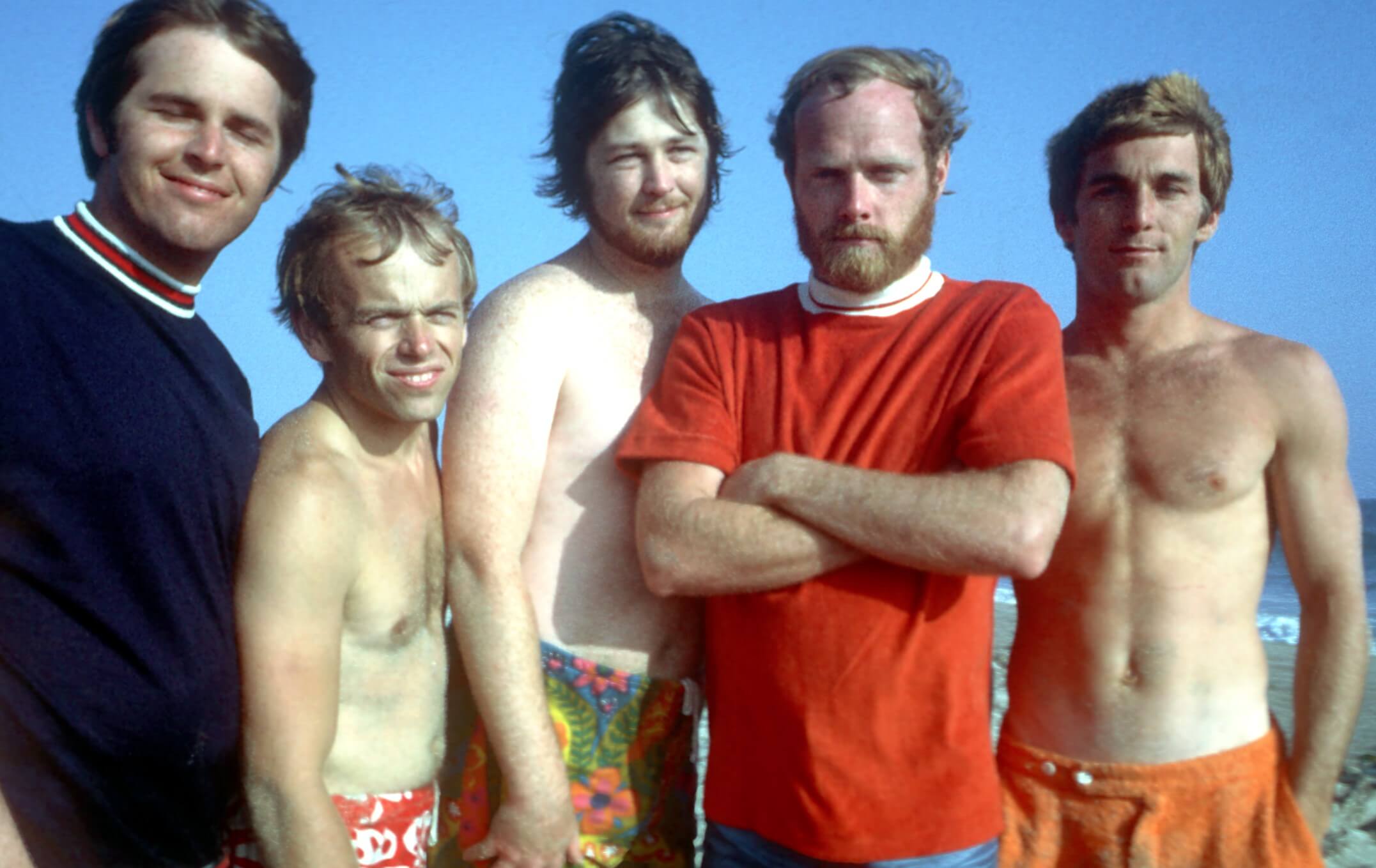 The Beach Boys in front of a blue sky