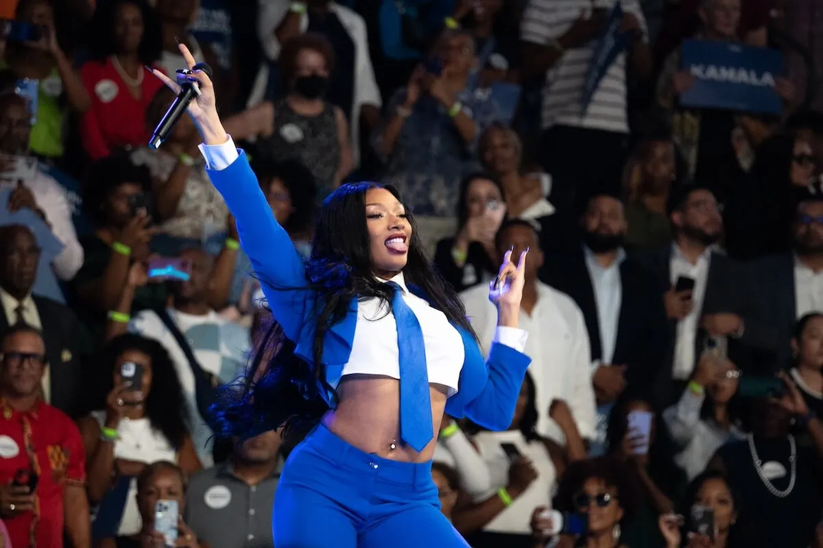 Megan Thee Stallion Hypes Up Crowd at Huge Atlanta Rally for Kamala Harris