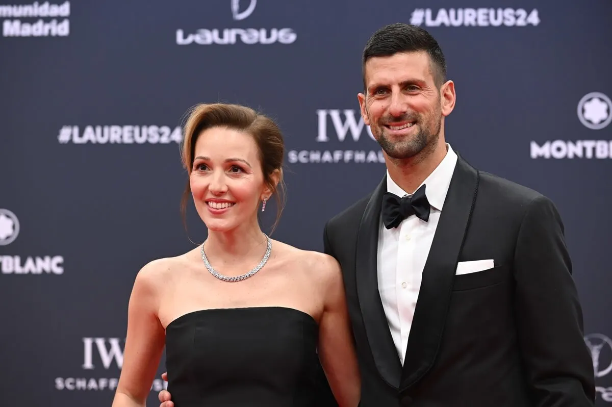 Jelena Djokovic and Novak Djokovic attend the red carpet at the 2024 Laureus World Sport Awards Madrid at Palacio De Cibeles