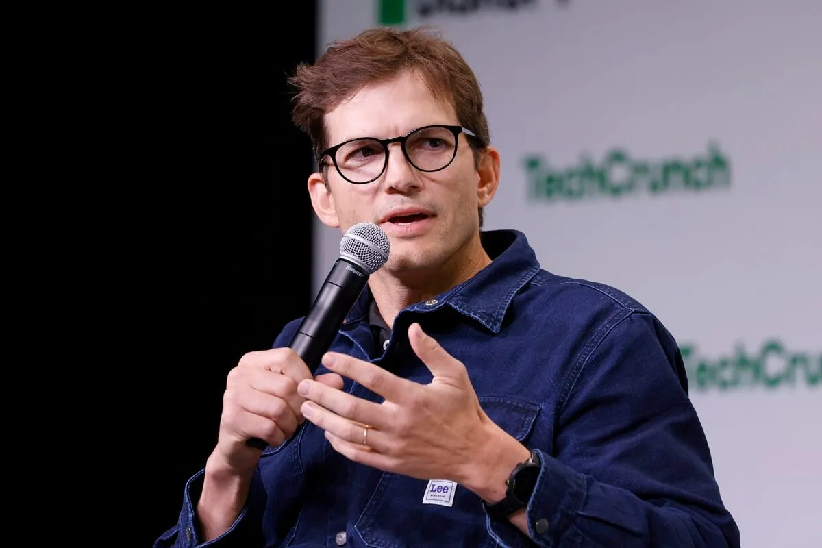 Ashton Kutcher speaks onstage during TechCrunch Disrupt 2024 in San Francisco, California