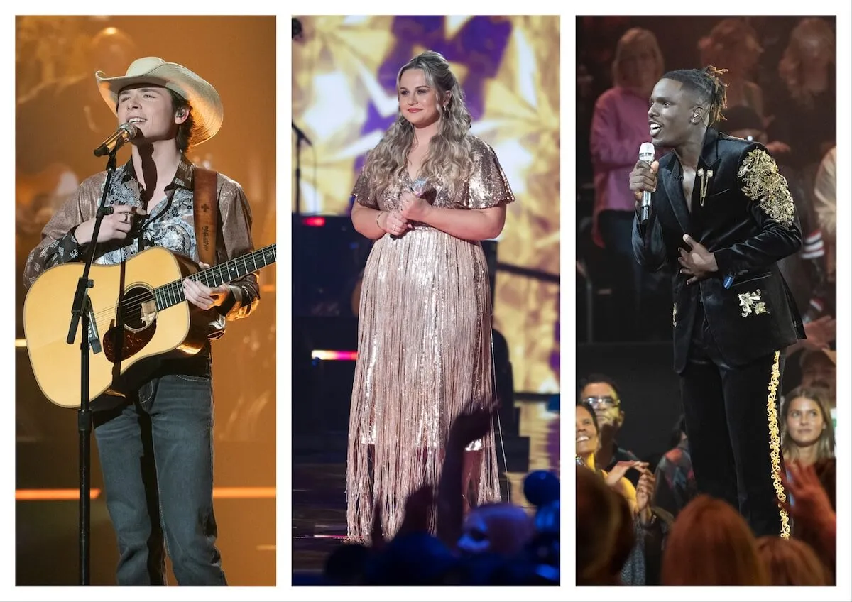 SIde-by-side photos of John Foster, Breanna Nix, and Jamal Roberts performing on 'American Idol' in 2025