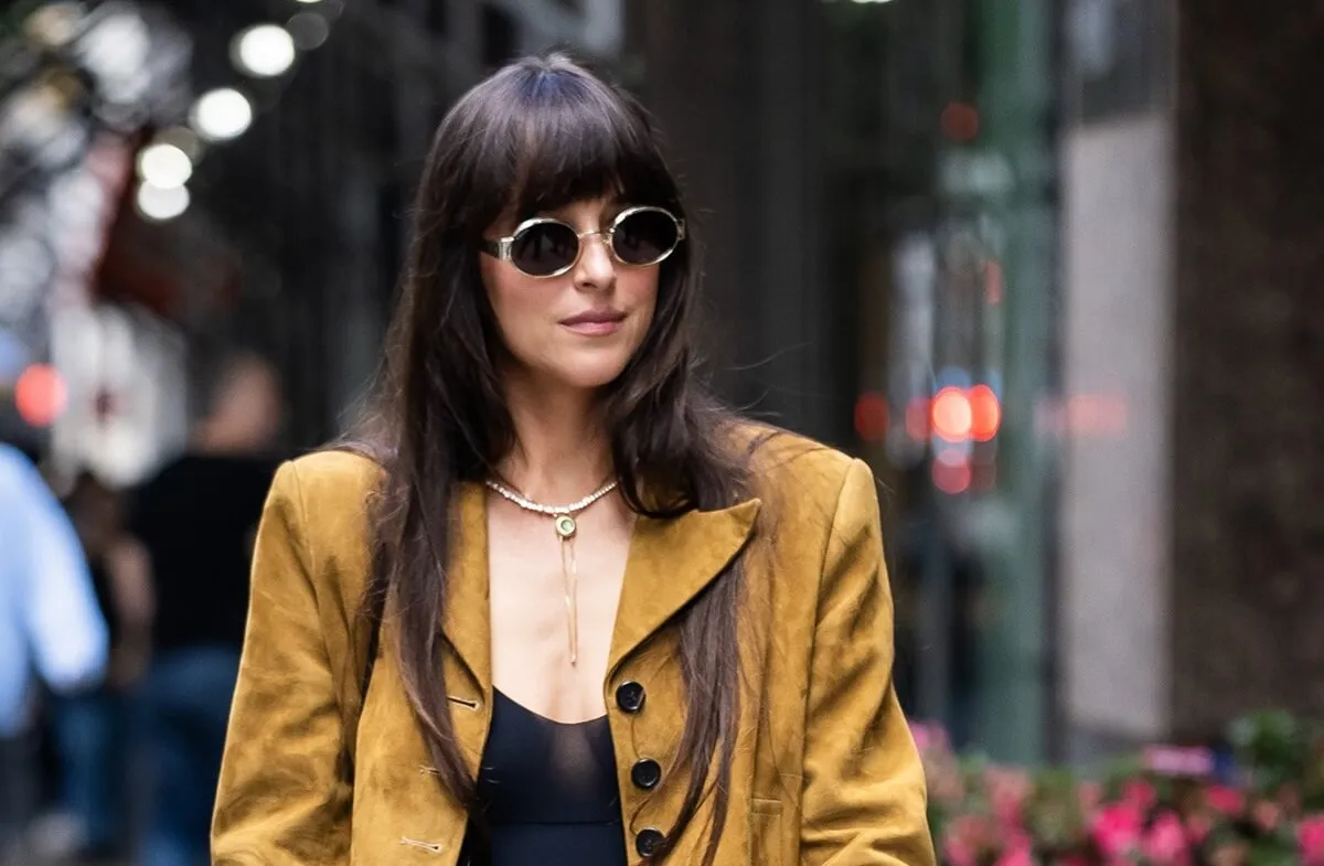 Dakota Johnson is seen in Midtown in New York City