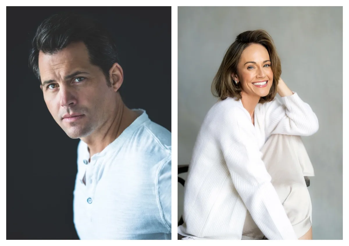 Side by side photos of Kristoffer Polaha and Nikki DeLoach