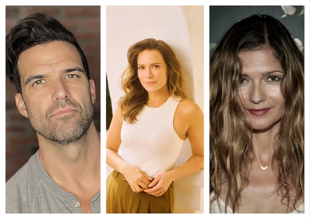 side by side portraits of Benjamin Ayres, Bethany Joy Lenz, and Jill Hennessy