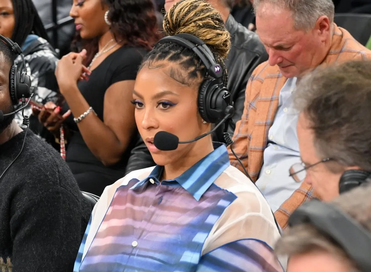 Candace Parker call a basketball game between the Los Angeles Clippers and the Los Angeles Lakers at Intuit Dome
