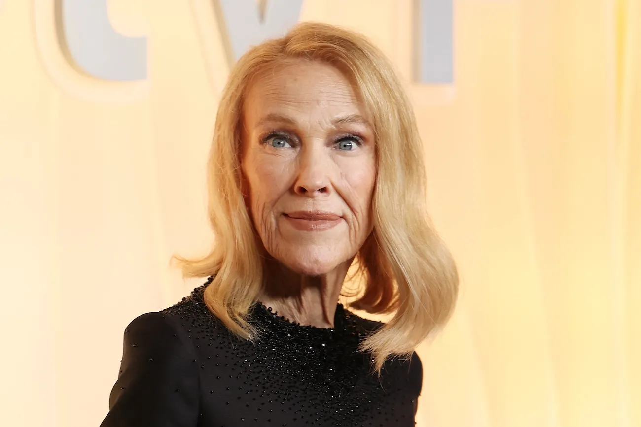 Catherine O'Hara against a yellow background