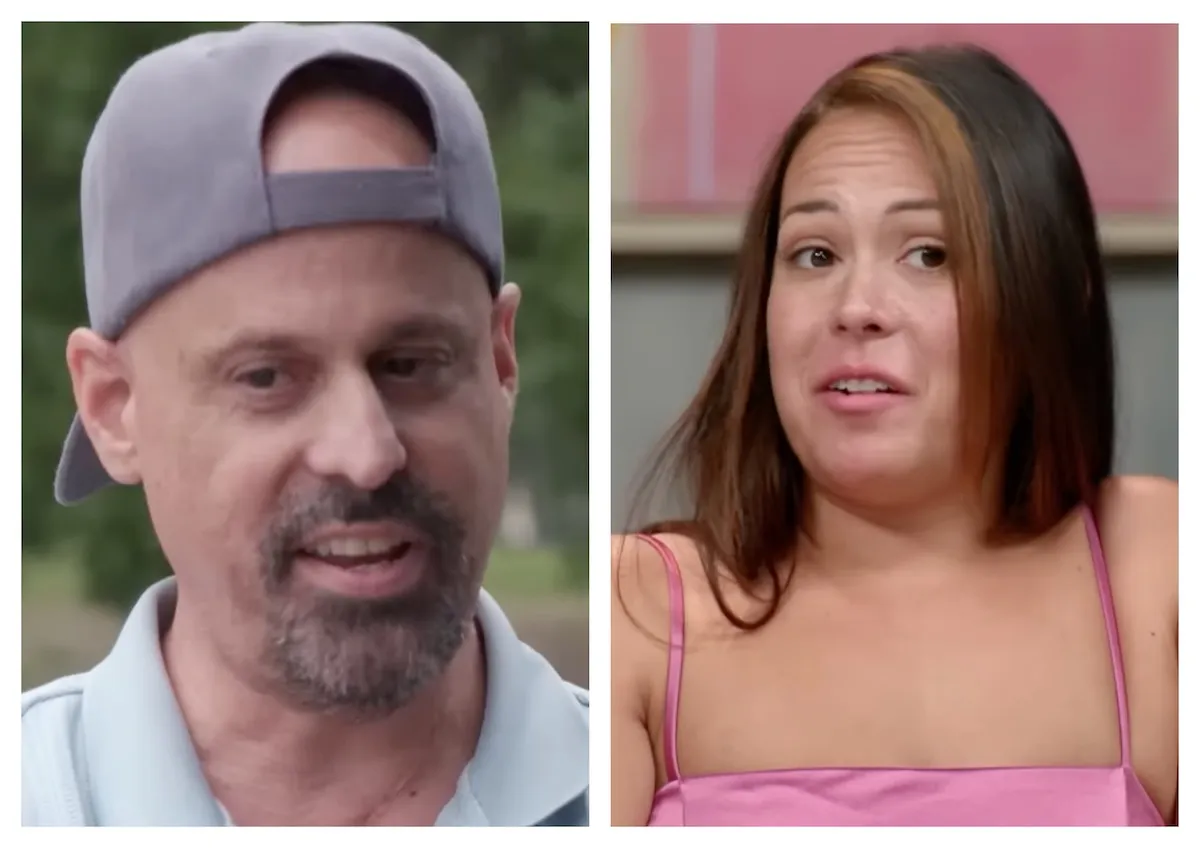 Side by side screenshots of Gino Palazzolo and Liz Woods from '90 Day Fiance'