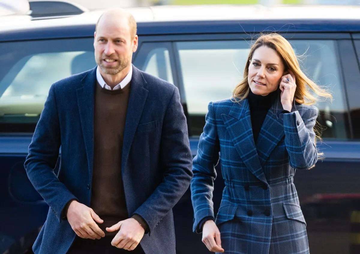 Kate Middleton and Prince William arrive for a visit to the National Curling Academy in Stirling, Scotland
