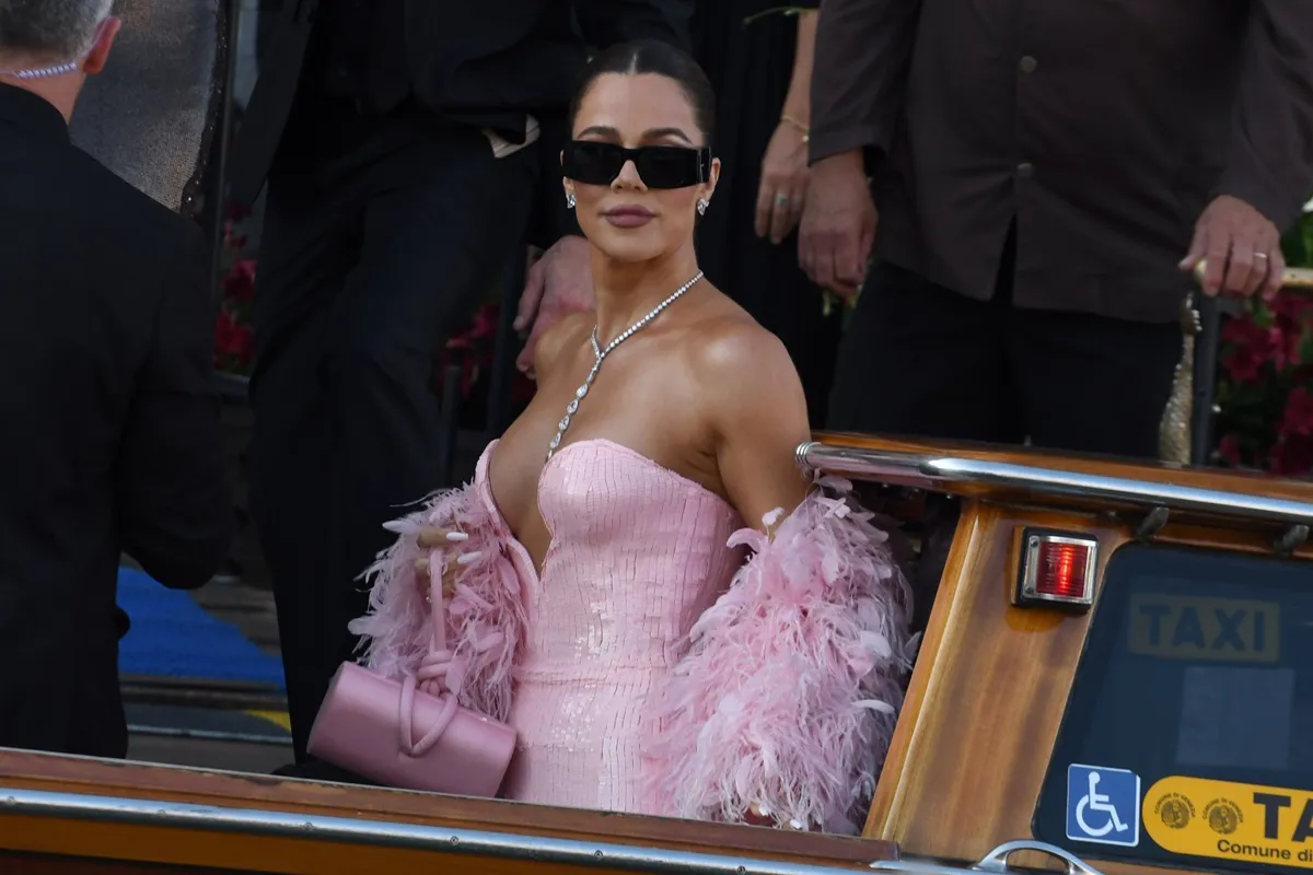 Khloé Kardashian sighting ahead of the Jeff Bezos and Lauren Sanchez wedding on the island of San Giorgio Maggiore on June 27, 2025 in Venice, Italy., Italy