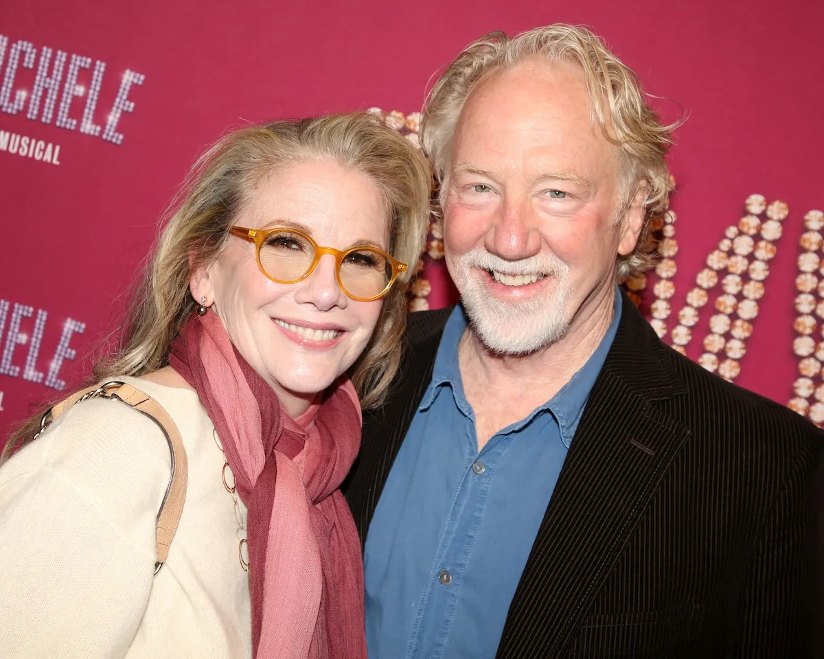 Melissa Gilbert, with glasses, poses for a photo with husband Timothy Busfield in 2025