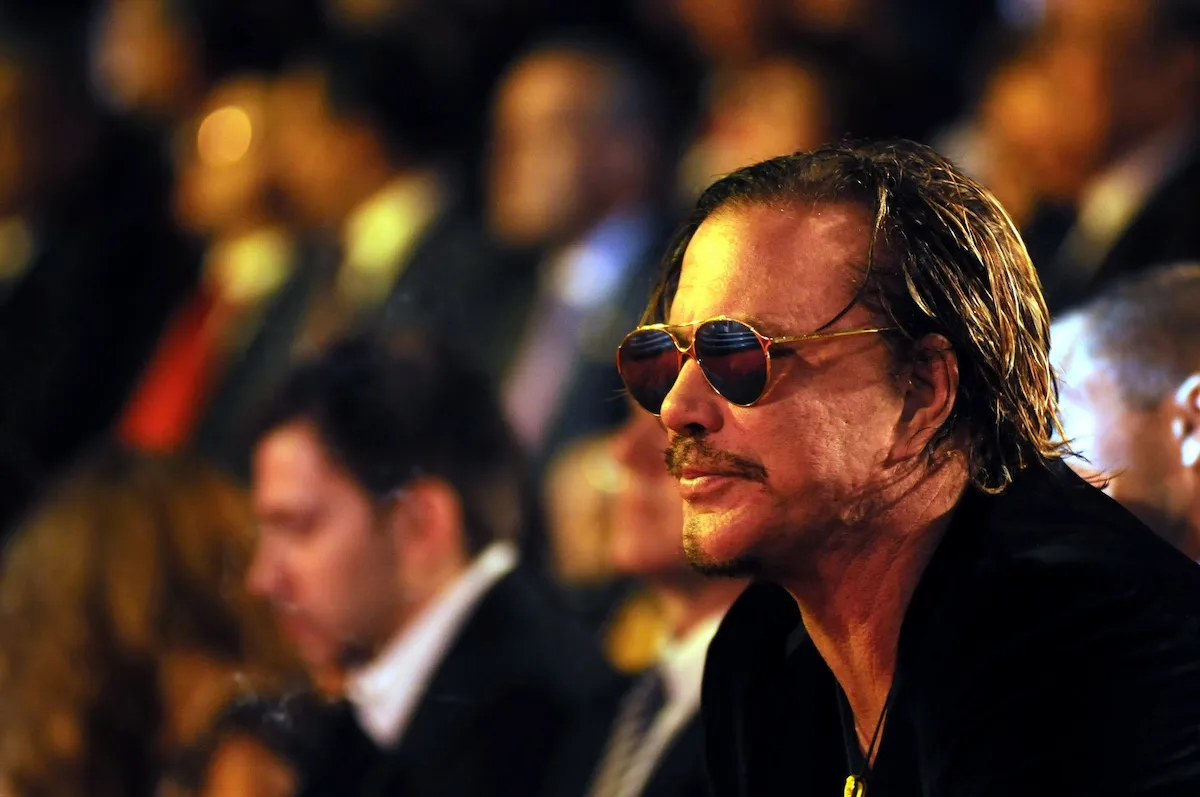 Mickey Rourke wearing sunglasses