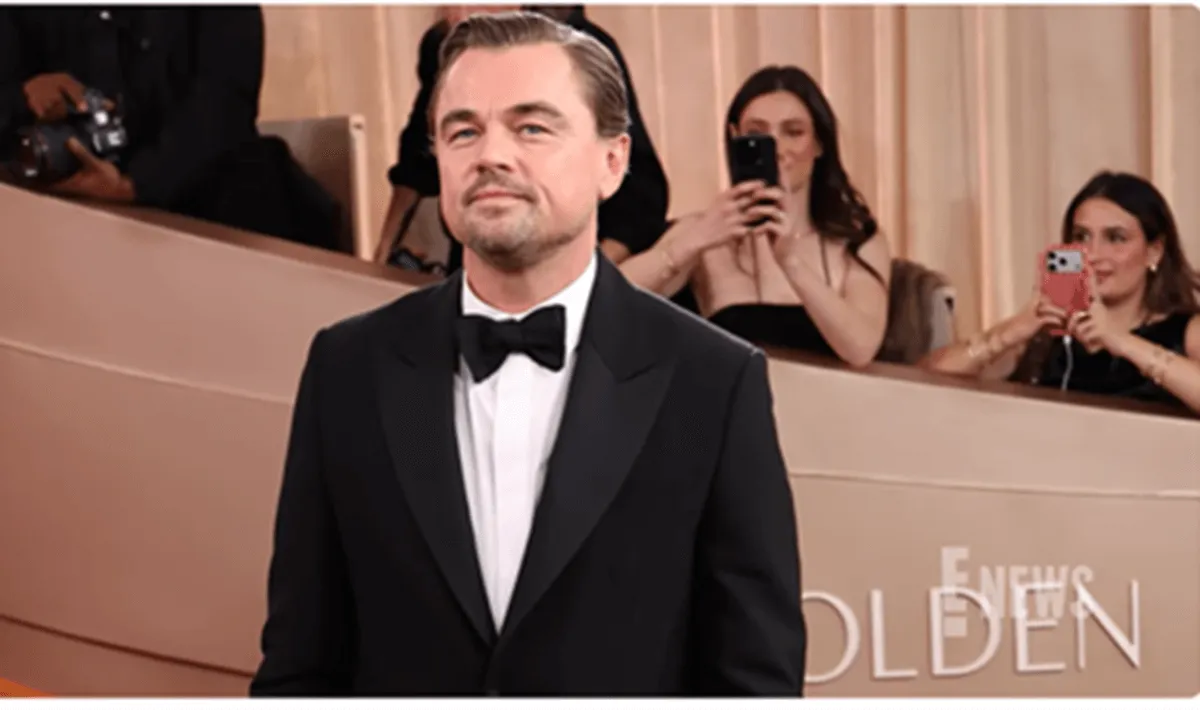 YouTube screenshot of Leonardo Di Caprio on the red carpet at the Golden Globes