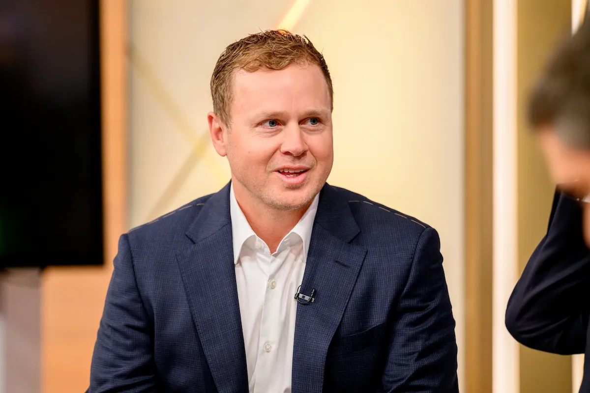 Spencer Pratt wearing a suit during an appearance on 'Fox & Friends'