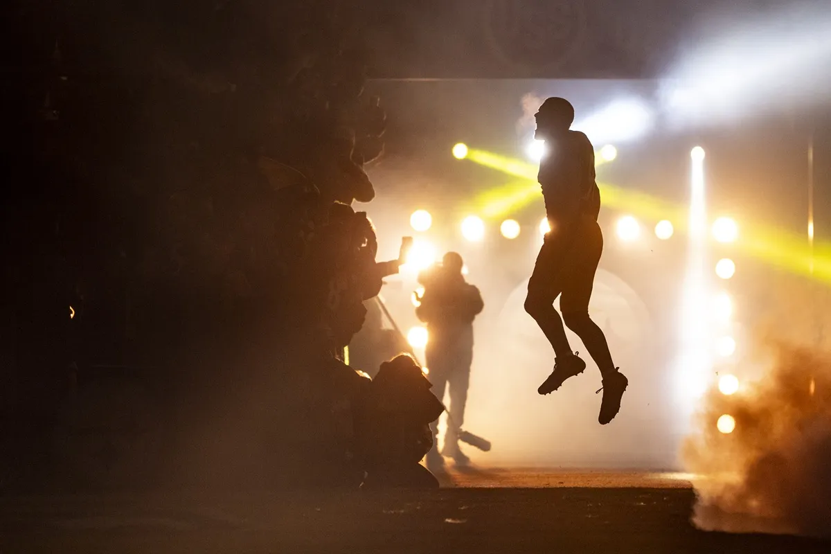 T.J. Watt #90 of the Pittsburgh Steelers reacts as he takes the field prior to an NFL football game against the Pittsburgh Steelers at Acrisure Stadium on January 04, 2026 in Pittsburgh, Pennsylvania.