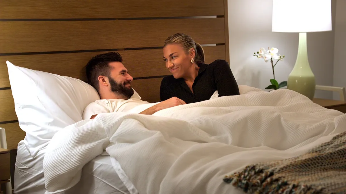 Connor and Brianna in bed in 'Love Is Blind' Season 10