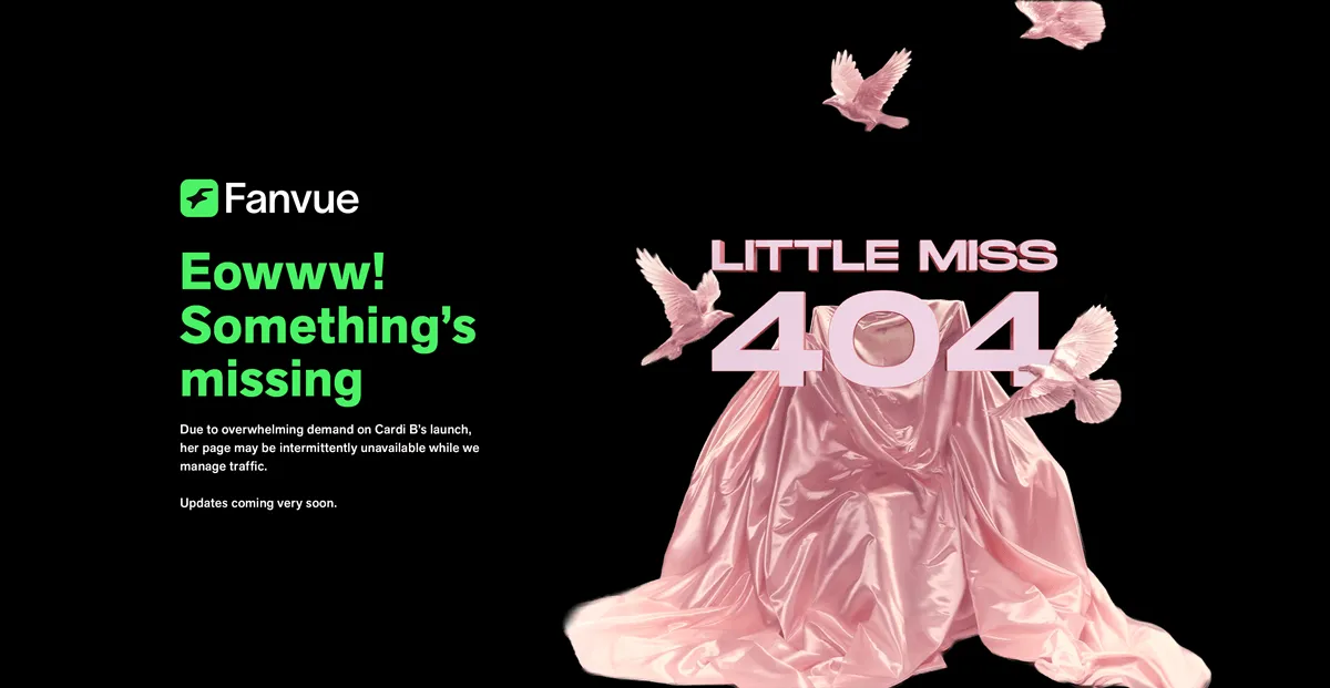 Cardi B Fanvue site crash