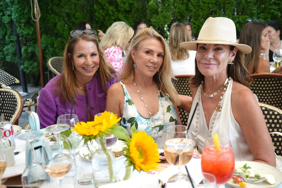 Jill Zarin, Ramona Singer and Luann de Lesseps attend the Solving Kids Cancer Annual Hamptons Luncheon at Tutto II Giorno on August 4, 2025