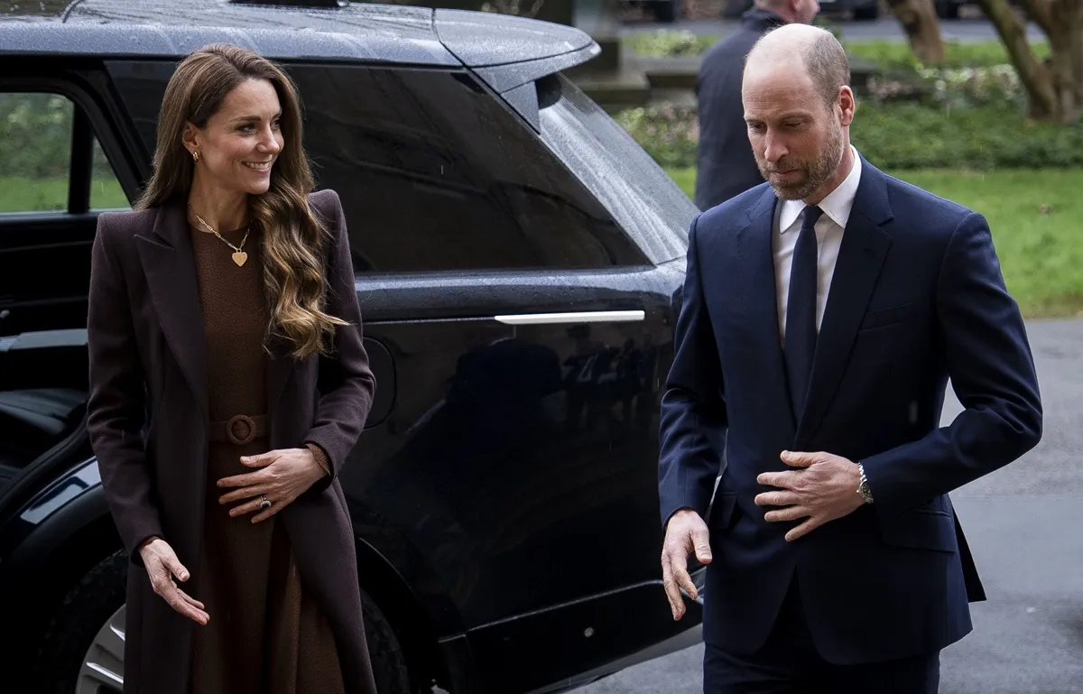 Kate Middleton and Prince William arrive ahead of an audience with the Archbishop of Canterbury Dame Sarah Mullally In London