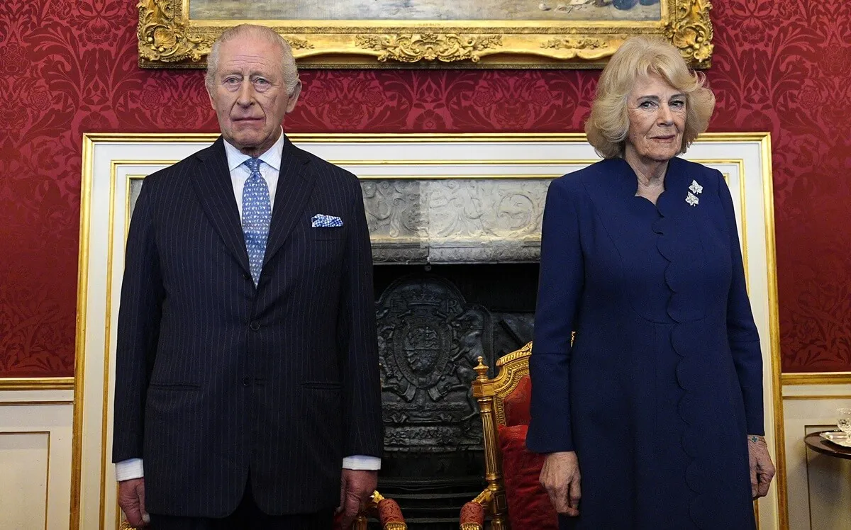 King Charles III and Britain's Queen Camilla attend the presentation ceremony for the Queen Elizabeth Prizes for Education, at St James's Palace in London